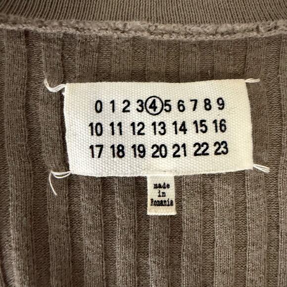 MASION MARGIELA 100% Wool Ribbed Knit Sweater in Khaki Gray Size XL - Picture 12 of 14